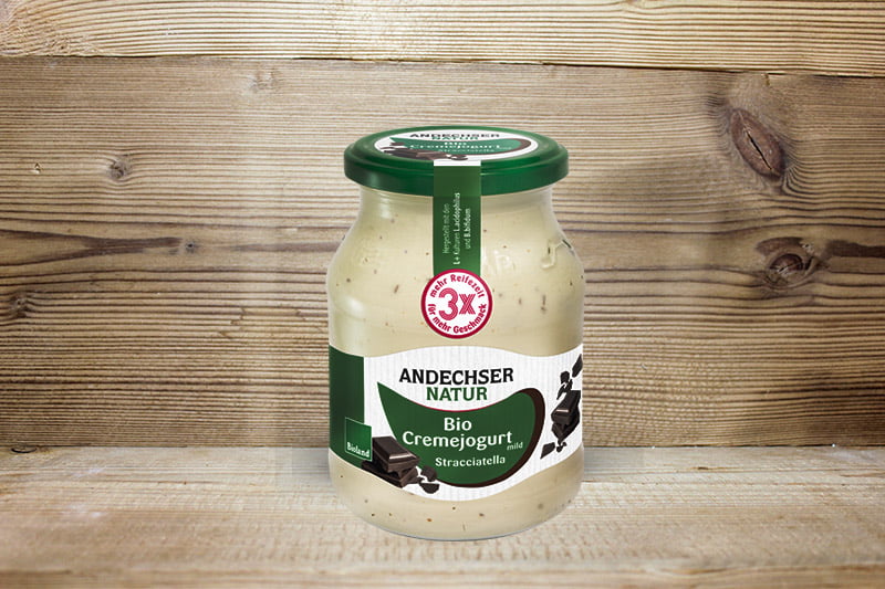Bio-Joghurt mild, Stracciatella 7,5%, 500ml Glas regional und ...