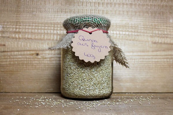 Quinoa aus Bayern Obsthof Knab 400g Glas Zero Waste Mein Regio Korn Pfandglas Pfand