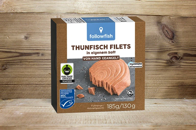 MSC Fair Trade Thunfisch Filets in eigenem Saft, 185g_ FollowFood.