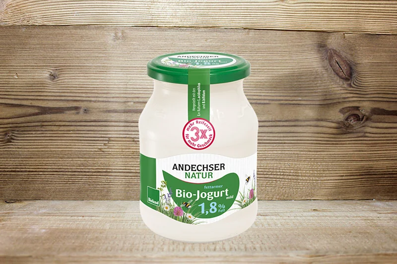 Bio Joghurt mild fettarm 1,8%, 500g Glas regional und unverpackt  